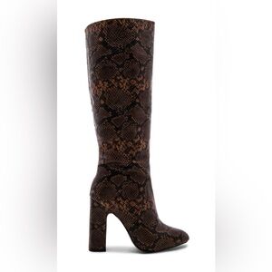 LPA Greta Brown Snakeskin Knee-High Boots